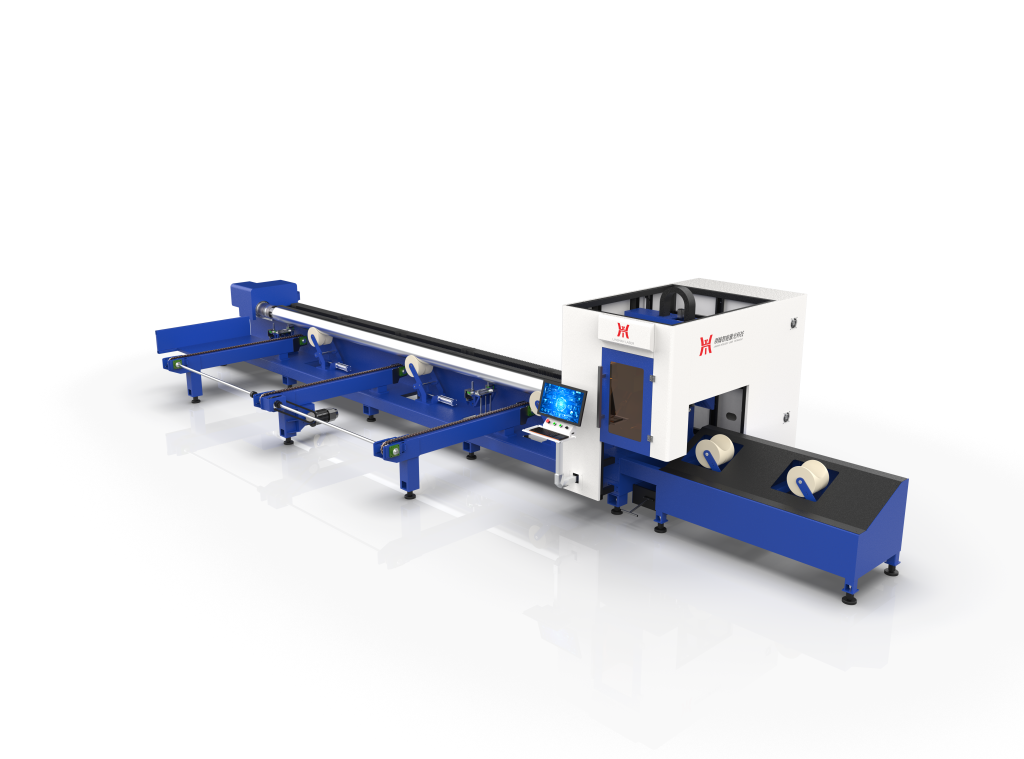 Two-chuck semi-automatic loading laser tube cutting machine - Leading han
